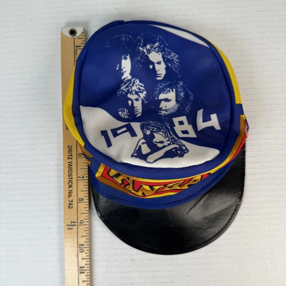 Rare Vintage 1984 Van Halen Tour Painter Hat Cap, Flex Fitted With Band & Cherub